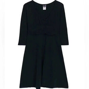 Patagonia black casual organic cotton athletic  mini 3/4 sleeve Margot dress M